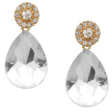 Clear Teardrop Gemstone Post Earrings