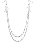 Clear Double Chain High Heel Necklace Earrings