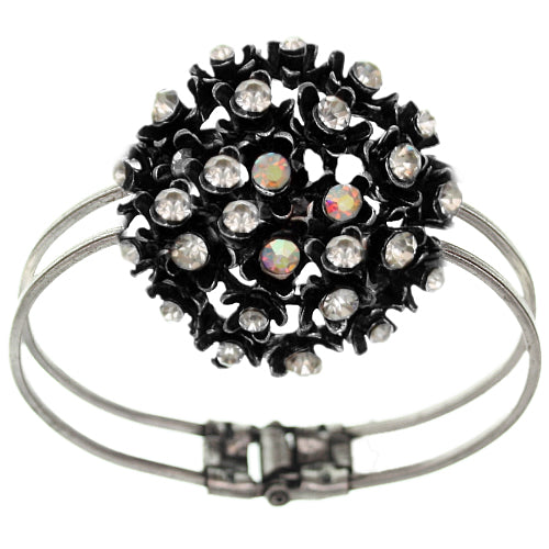 Clear Flower Bouquet Hinged Bracelet