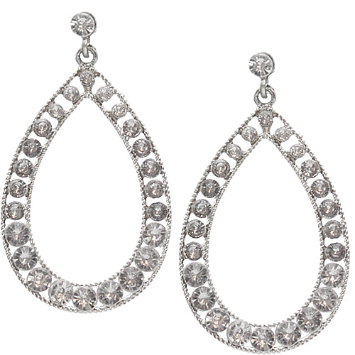 Clear Gemstone Gradual Teardrop Earrings