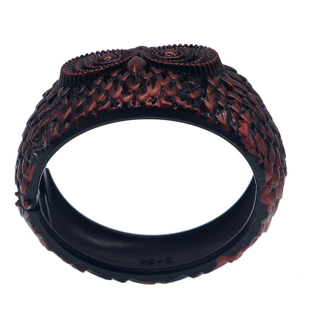 Copper Black Hoot Owl Hinged Bracelet