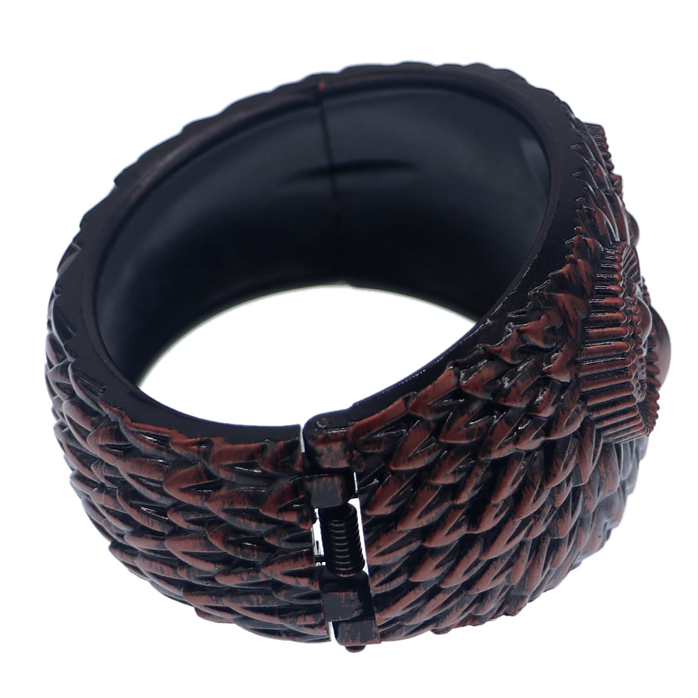 Copper Black Hoot Owl Hinged Bracelet