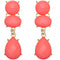 Coral Elegant Faceted Teardrop Post Earrings