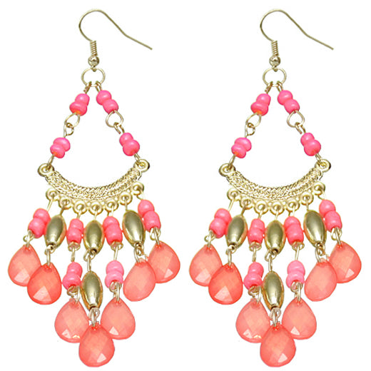 Coral spanish style dangle earrings