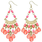 Coral spanish style dangle earrings