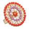 Orange Purple Circular Beaded Adjustable Ring
