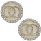 Cream Double Circle Rhinestone Post Earrings