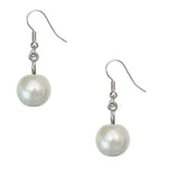 Cream Faux Pearl Stretch Bracelet Earrings Set