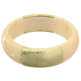 Cream Gold Frosted Resin Bangle Bracelet