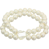 Cream Heart Beaded Stretch Bracelet