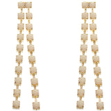 Cream Elegant Beaded Drop Earrings