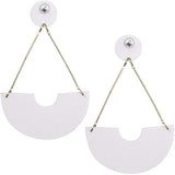 Red Crescent Triangular Shape Post Earrings