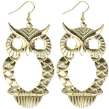 Green Cutout Dangle Hoot Owl Earrings