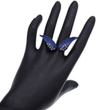 Dark Blue Double Angel Wing Cuff Ring