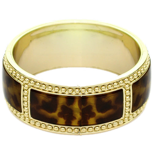 Brown Cheetah Outline Bangle Bracelet