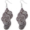 Dark Brown Swirly Cloud Wooden Earrings