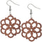 Brown Dahlia Wooden Earrings