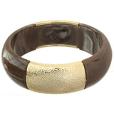 Dark Brown Frosted Resin Bangle Bracelet