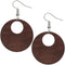 Dark Brown Round Big Gigantic Wooden Earrings