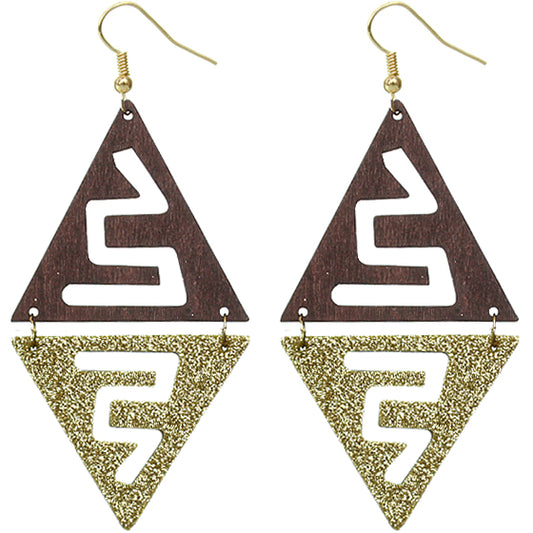 Dark Brown Sparkle Glitter Earrings