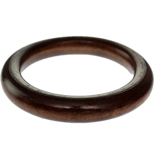 Dark Brown Large Wooden Tube Bangle Bracelet