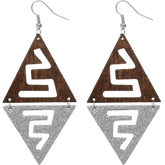 Dark Brown Design Earrings