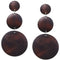 Dark Brown Triple Circular Cascade Wooden Earrings