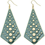Dark Green Bubble Necktie Dangle Earrings