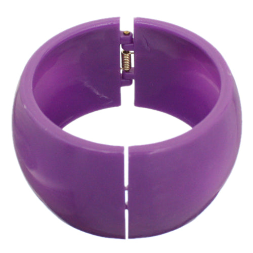 Purple Glossy Hinged Bangle Bracelet