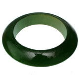 Dark Green Round Wooden Saucer Bracelet