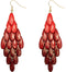 Red Two Tone Faceted Dangle Earrings