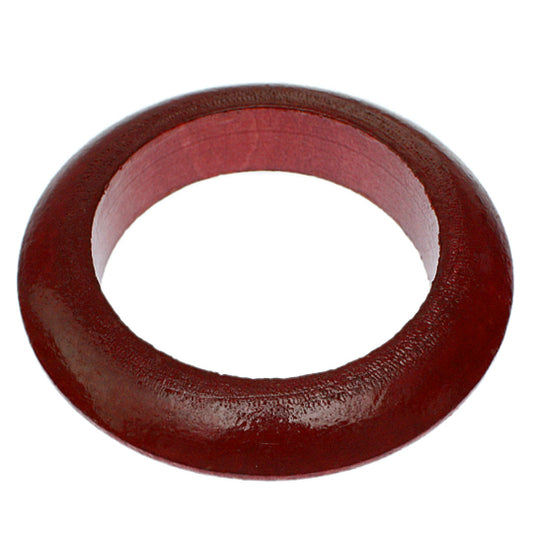 Maroon Red Round Wooden Saucer Bracelet