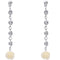 Cream Floral Rhinestone Drop Earrings