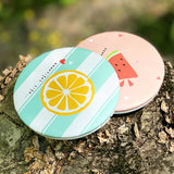 Pink Lime Fruit Compact Makeup Mirror