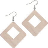 Orange Large Wooden Glitter Hollow Earrings