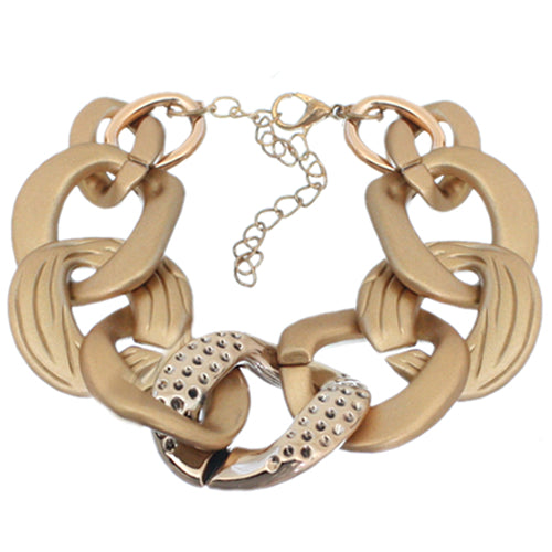 Gold Acrylic Connected Chain Link Bracelet