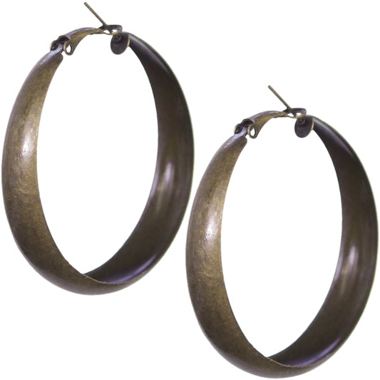 Antique Gold Metal Hoop Earrings