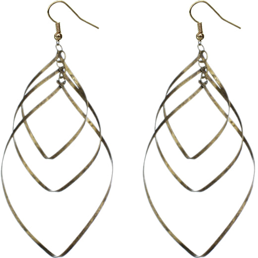 Gold Triple Teardrop Earrings