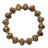 Gold Briolette Rhinestone Bead Stretch Bracelet