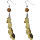 Gold Beaded Fireball Confetti Chain Earrings