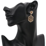 Gold Honeycomb Beehive Earrings