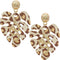 Brown Leaf Shaped Snake Earrings