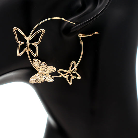 Gold Butterfly Mini Hoop Earrings