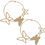 Gold Butterfly Mini Hoop Earrings