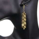 Gold Cascade Mini Coin Drop Earrings