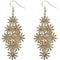 Gold Cascade Daisy Flower Dangle Earrings