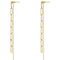 Gold Chain Link Long Dangle Earrings