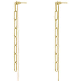 Gold Chain Link Long Dangle Earrings