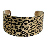 Gold Cheetah Print Metal Cuff Bracelet