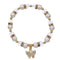 White Butterfly Charm Bead Stretch Bracelet